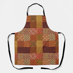 Delantal con estampado total de patrón de colcha-1