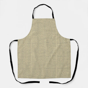Delantal con estampado total de punto crema negro