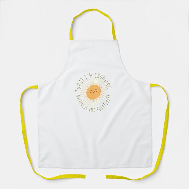 Delantal con estampado total de sol sonriente lind (Anverso)