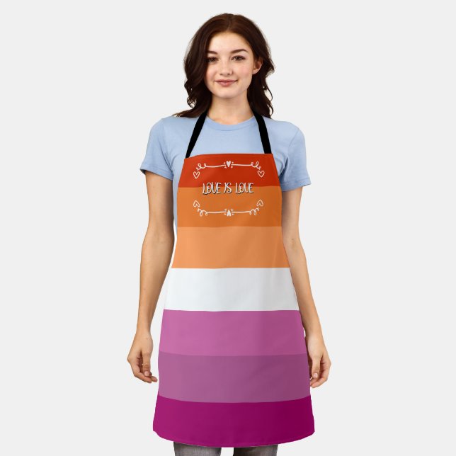 Delantal con estampado total del Mes del Orgullo " (Gastado)