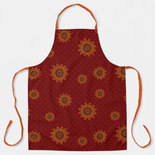 Delantal con estampado total Fire Mandala