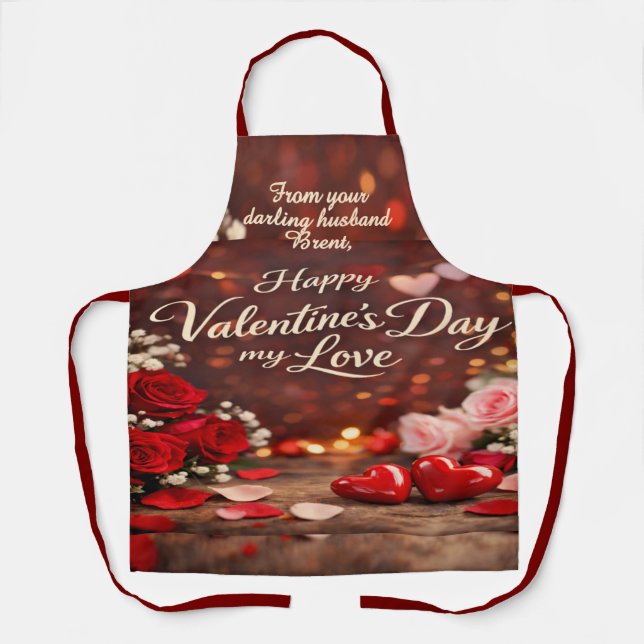 Delantal con estampado total 'Forever Your Valenti (Anverso)