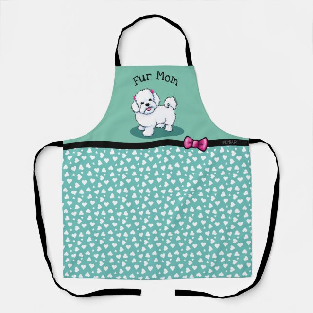 Delantal con estampado total KiniArt Maltese (Anverso)