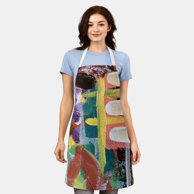 Delantal con estampado total, mediano en diseño Ca (Gastado)