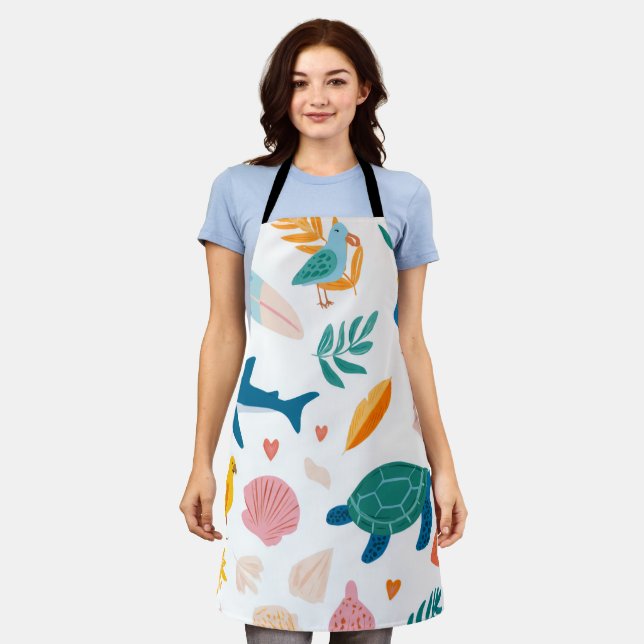 Delantal con estampado total Ocean Soul regalo (Gastado)