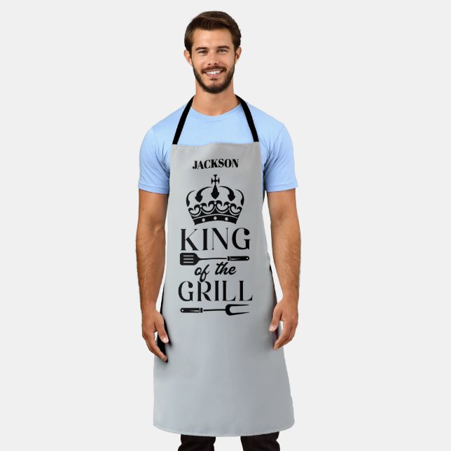 Delantal con Estampado Total Rey de la Parrilla (Gastado)