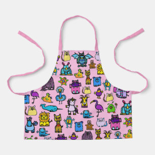 Delantal con estampado total - Rosa