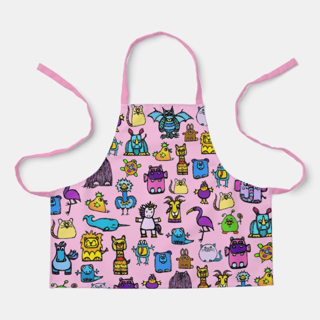 Delantal con estampado total - Rosa (Anverso)