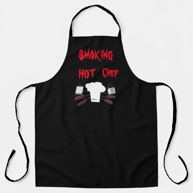 Delantal con Estampado Total Smoking Hot Chef, Gra (Anverso)