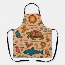 Delantal con estampado total Tropical Wander