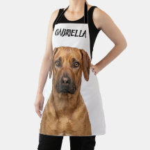 Delantal con foto personalizada de perro Rhodesian