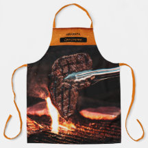 Delantal con Foto y Nombre de Abuelo Barbeque Esta