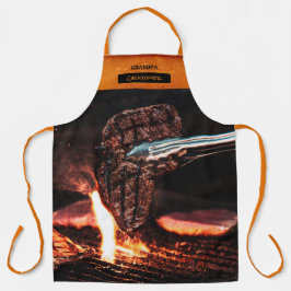 Delantal con Foto y Nombre de Abuelo Barbeque Esta