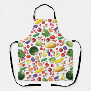delantal con frutas y verduras para un vegetariano
