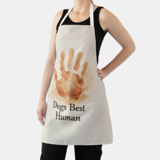 Delantal con Huella de Mano Pintada de Perro Mejor