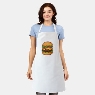 Delantal con Ilustración de Hamburguesa Gourmet Qu