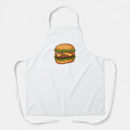 Delantal con Ilustración de Hamburguesa Gourmet Qu