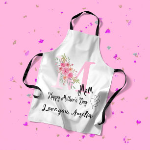 Delantal con inicial personalizada para mamá