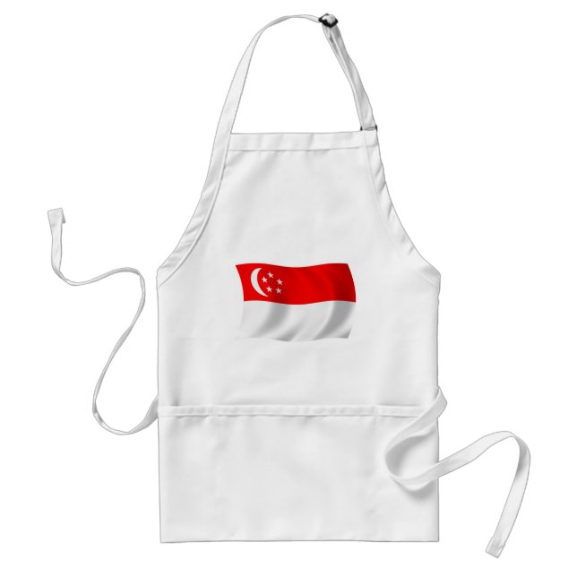 Delantal con la bandera de Singapur (Frente)