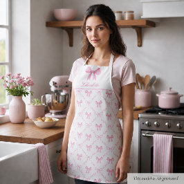 Delantal con lazo coqueto rosa