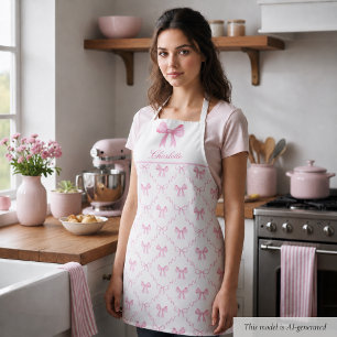 Delantal con lazo coqueto rosa