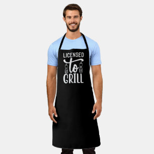 Delantal Con Licencia Para Grill BBQ Gran Apron Negro