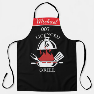 Delantal Con Licencia Para Parodiar A Grill 007 Parody BBQ 