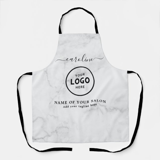 Delantal con logotipo de salón moderno de moda (Anverso)