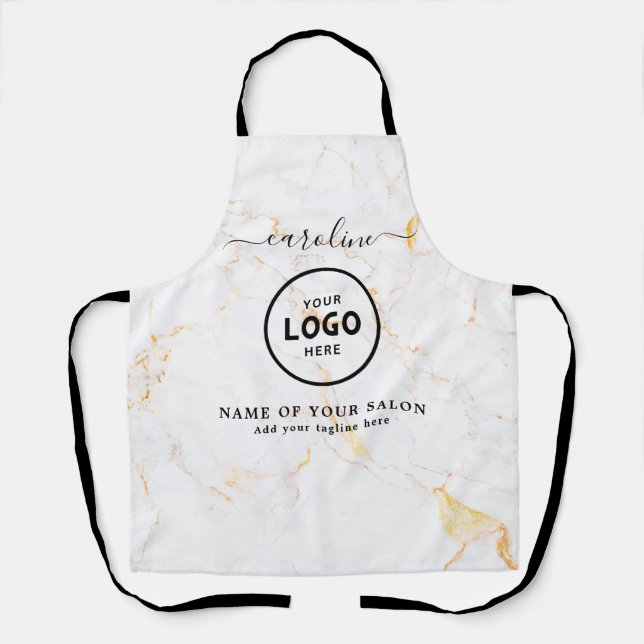 Delantal con logotipo de salón moderno de moda (Anverso)