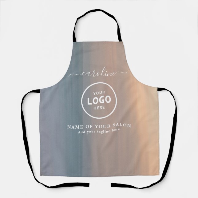 Delantal con logotipo de salón moderno de moda (Anverso)