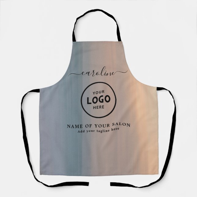 Delantal con logotipo de salón moderno de moda (Anverso)