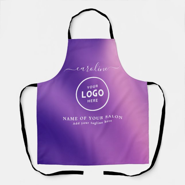 Delantal con logotipo de salón moderno de moda (Anverso)