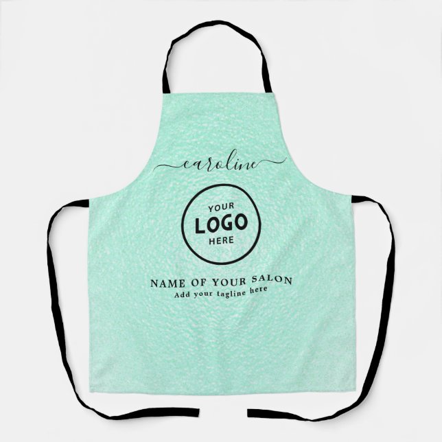 Delantal con logotipo de salón moderno de moda (Anverso)