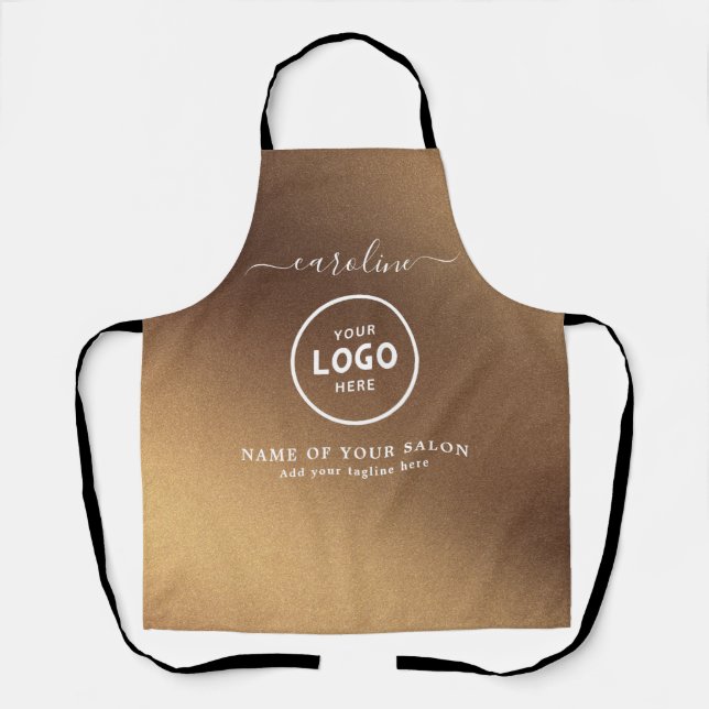 Delantal con logotipo de salón moderno de moda (Anverso)