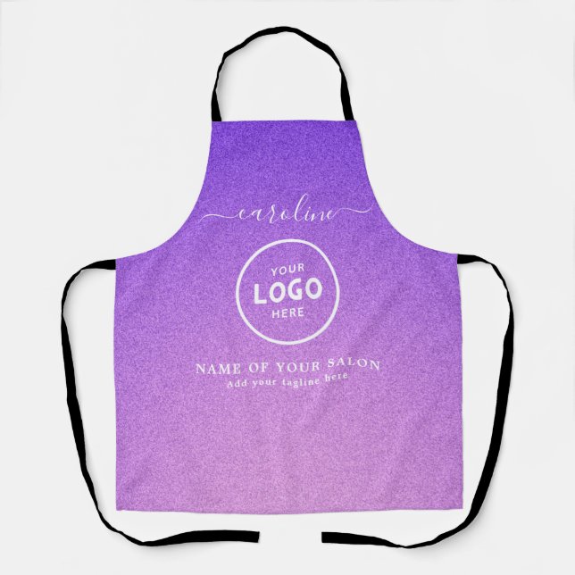 Delantal con logotipo de salón moderno de moda (Anverso)