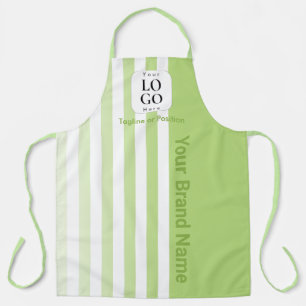 Delantal con Logotipo Empresarial de Rayas Verdes