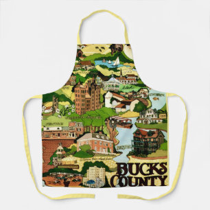 Delantal con mapa del condado de Bucks