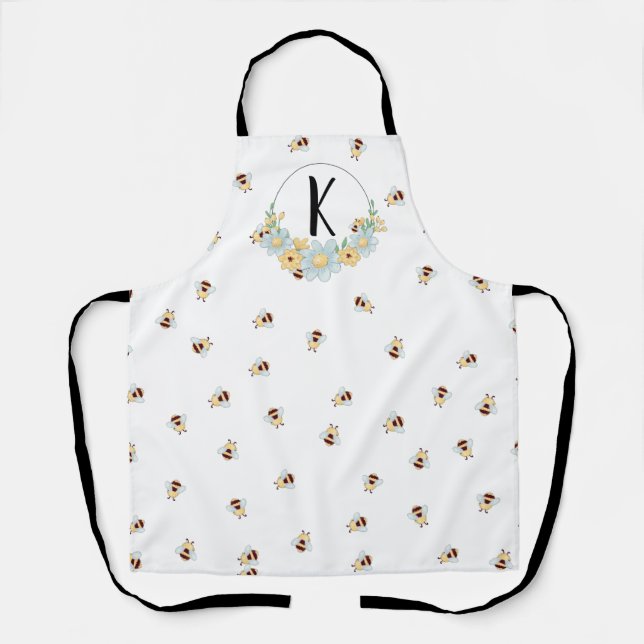 Delantal con Monograma de Abeja Caprichosa y Panal (Anverso)