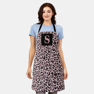 Delantal con Monograma de Estampado de Leopardo en
