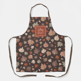 Delantal con Monograma de Hojas de Otoño Personali