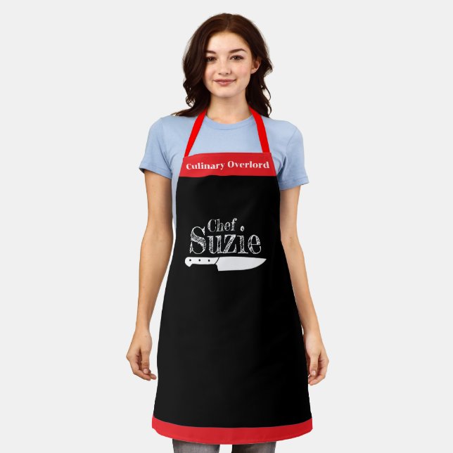 Delantal con nombre de chef personalizable - ¡Pers (Gastado)