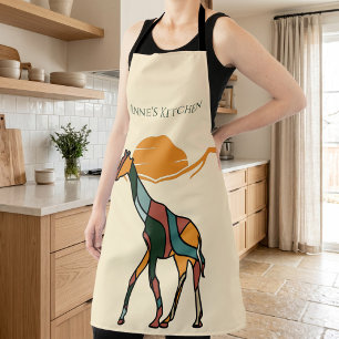 Delantal con nombre de cocina personalizado de jir