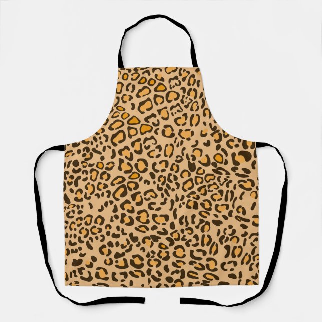 Delantal con Patrón Clásico de Piel de Leopardo (Anverso)