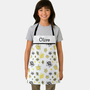 Delantal con Patrón de Abejas Lindas Personalizado