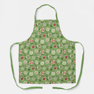 Delantal con patrón de adorno de Navidad dibujado 