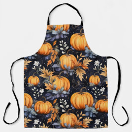 Delantal con patrón de calabaza de Halloween