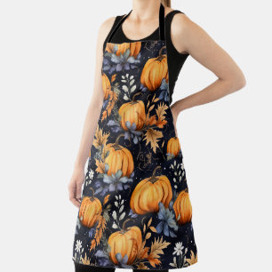 Delantal con patrón de calabaza de Halloween