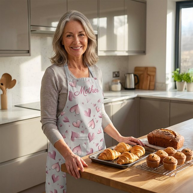 Delantal con Patrón de Corazones Adorables (Subido por el creador)