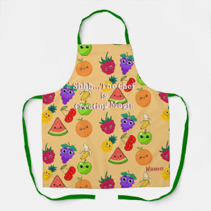 Delantal con patrón de frutas lindo personalizado