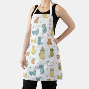 Delantal con patrón de gato pastel adorable regalo